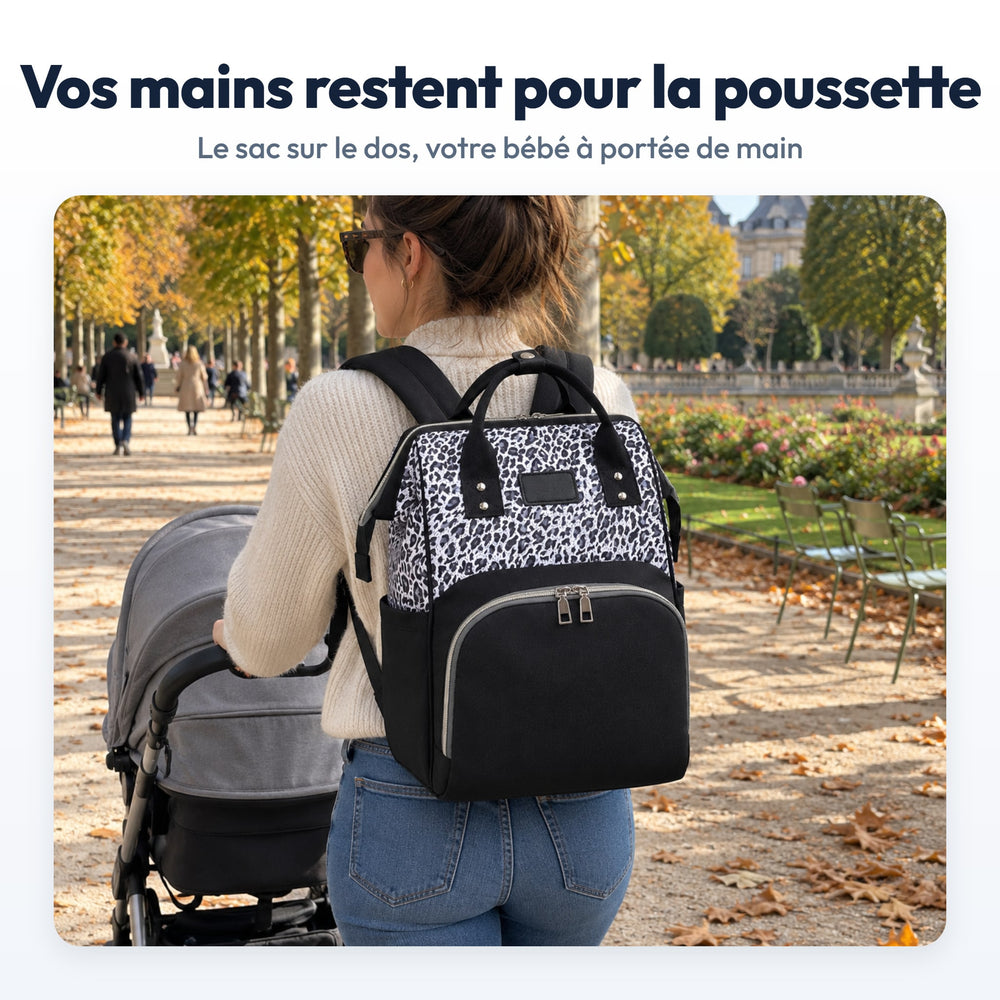 Sac à Dos à Langer Léopard Securidou : en situation