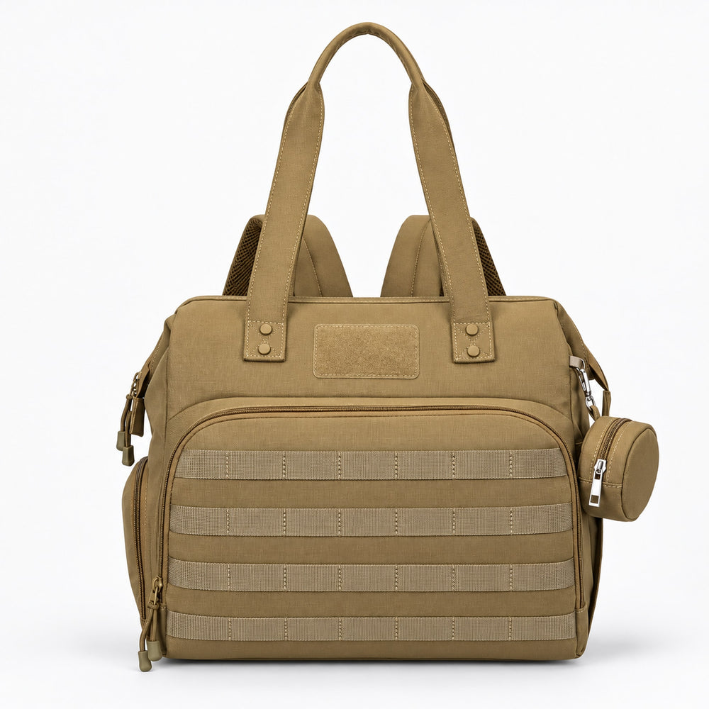 Sac à langer papa Securidou kaki, sans inscription, sur fond blanc