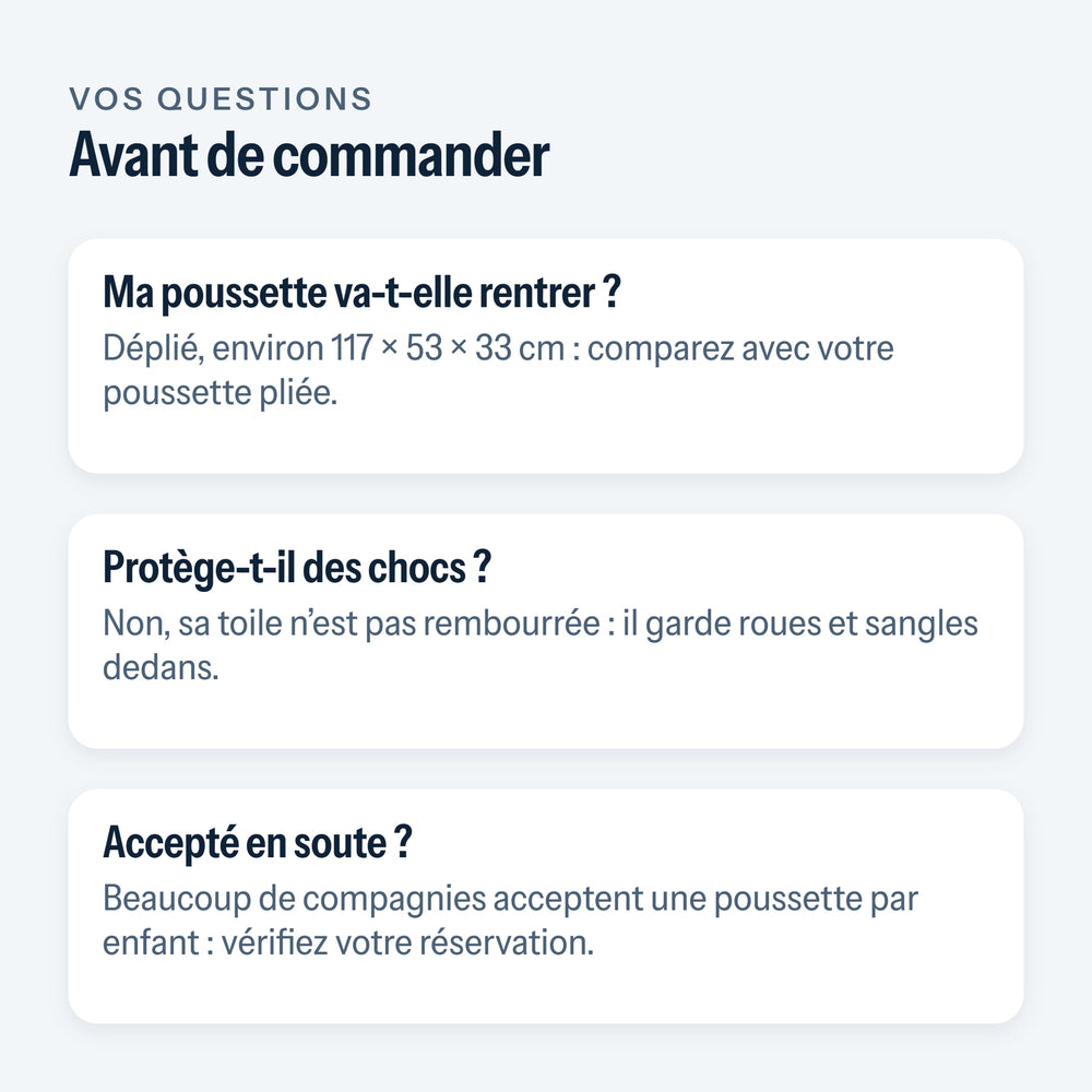 Questions fréquentes sur le sac de transport poussette