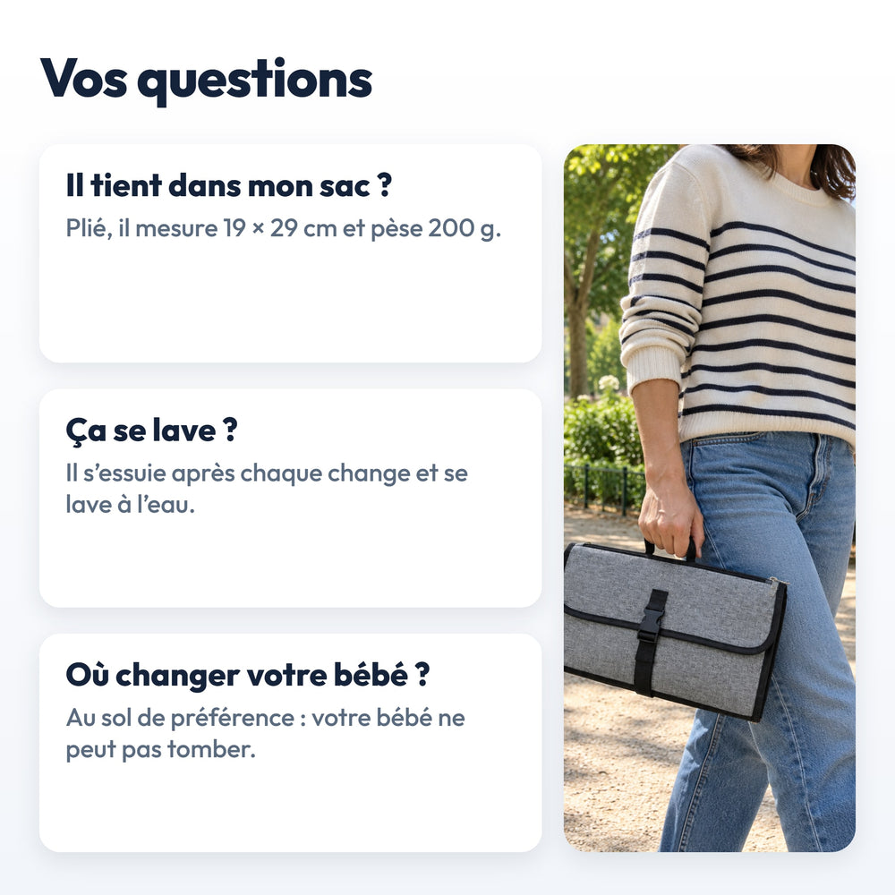 Tapis à Langer Nomade Securidou : réponses aux questions fréquentes