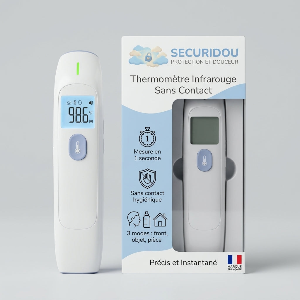 Thermomètre bébé infrarouge sans contact Securidou, vue principale