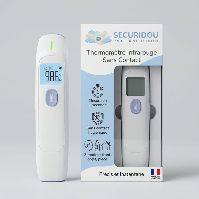 Thermomètre bébé infrarouge sans contact Securidou, vue principale