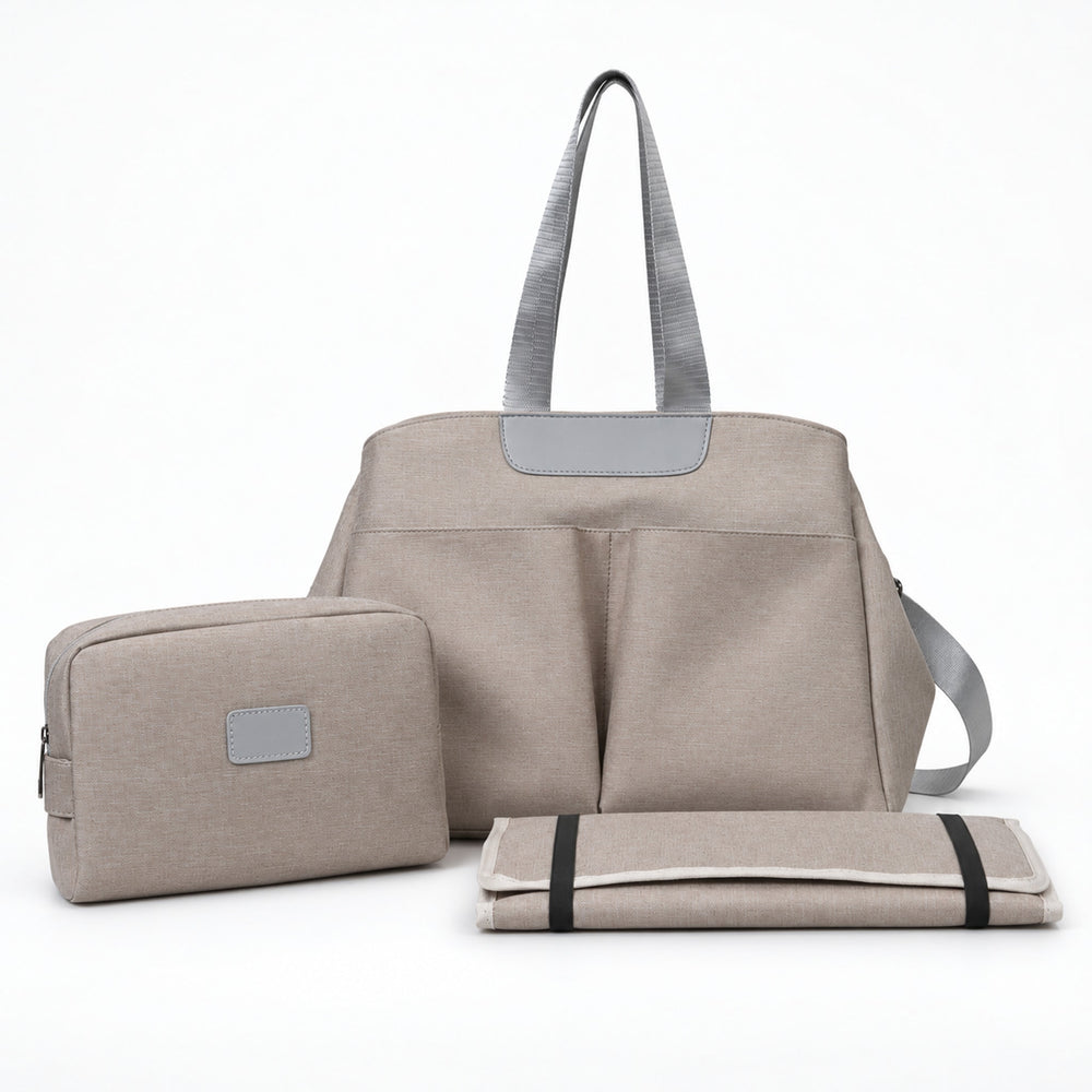 Trio sac à langer Securidou gris clair, sur fond blanc