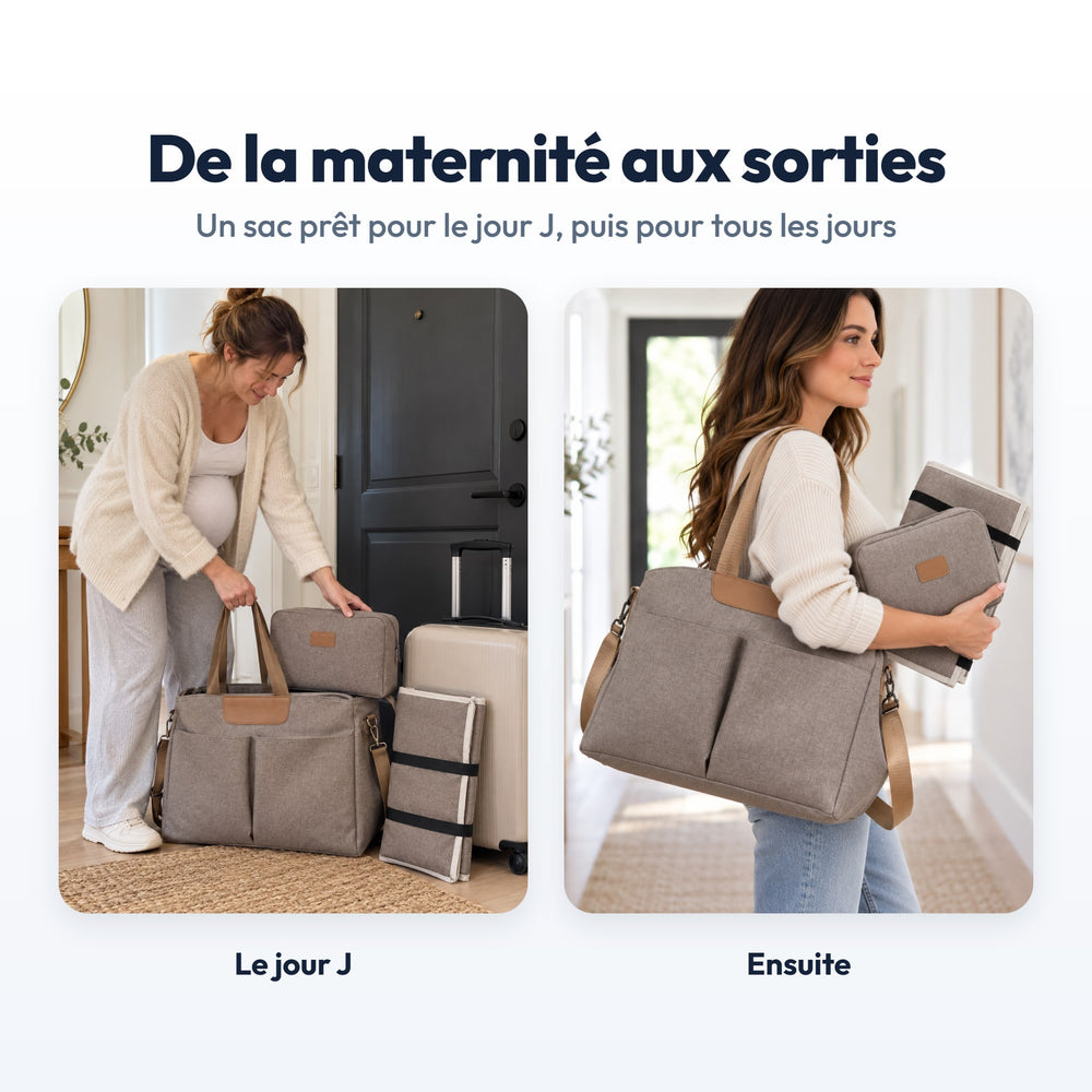 Trio sac à langer Securidou pour la maternité, puis pour les sorties
