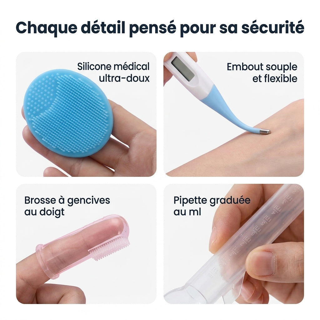 Trousse de soin bébé, rangement compact et pratique pour le voyage Securidou